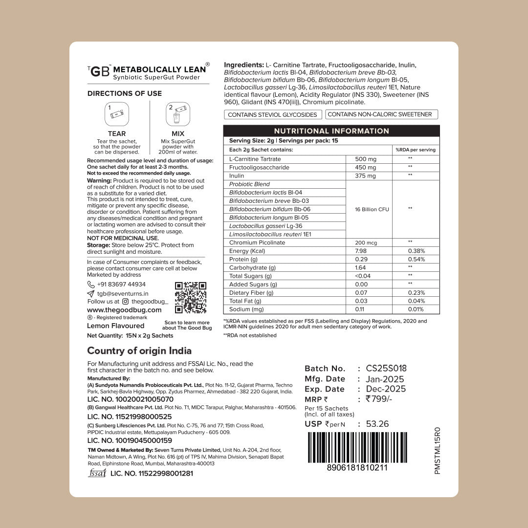 Metabolically lean - Probiotics | Supports Weight Management