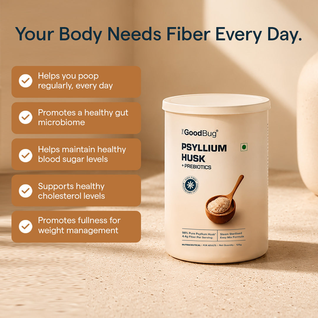 Psyllium Husk  (Isabgol) 98% + Prebiotics