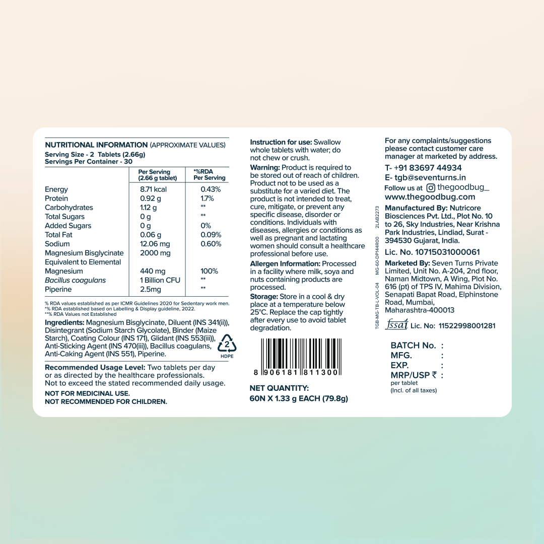Magnesium (440 mg) + Probiotics